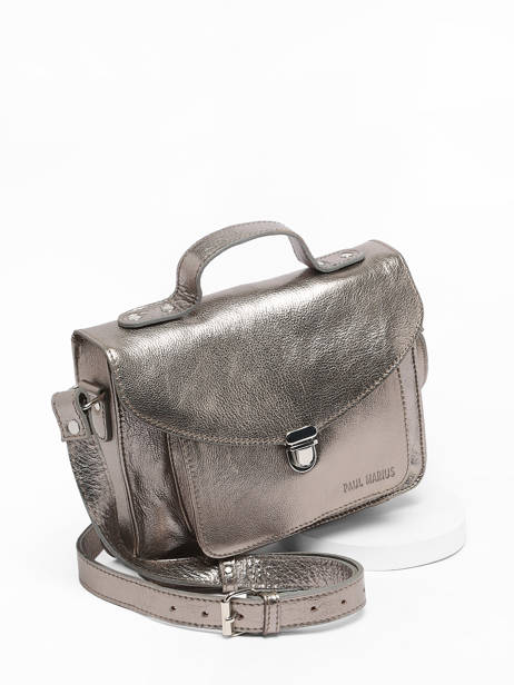 Cross Body Tas Vintage Leder Paul marius Zilver vintage GEORGE ander zicht 2