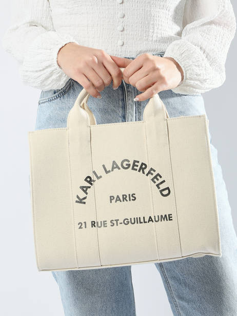 Handtas Rsg Katoen Karl lagerfeld Wit rsg 240W3892 ander zicht 1