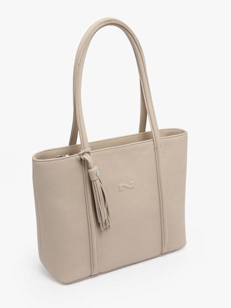Shoppingtas Small Cabas Leder Nathan baume Beige nathan 6 ander zicht 2