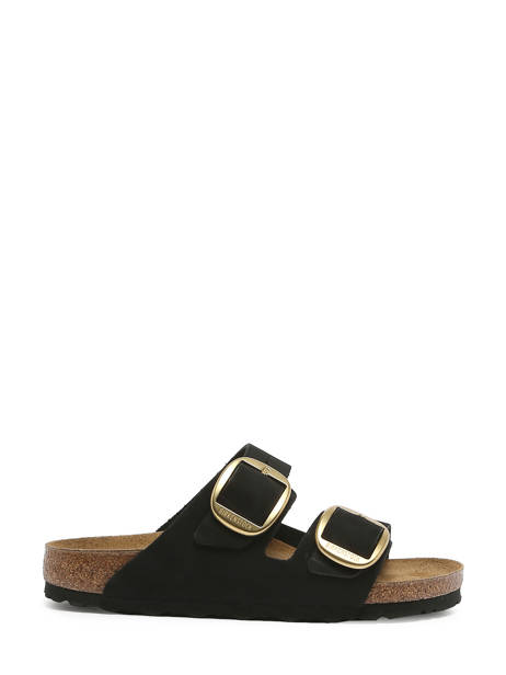 Slippers Arizona Big Buckle Uit Leder Birkenstock Zwart women 1023290
