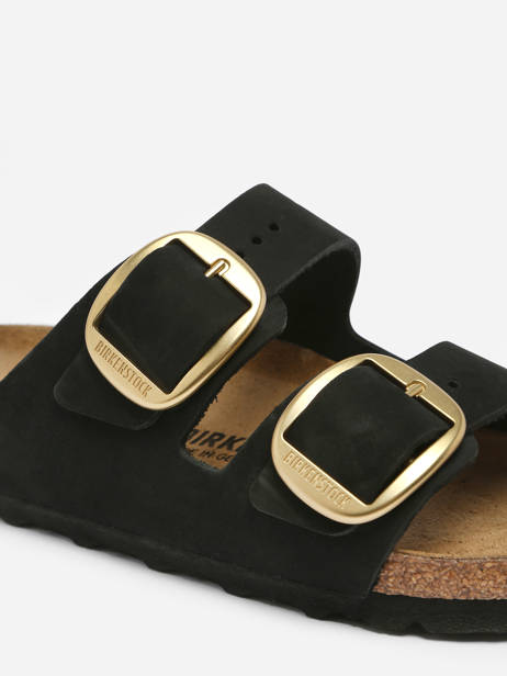 Slippers Arizona Big Buckle Uit Leder Birkenstock Zwart women 1023290 ander zicht 1