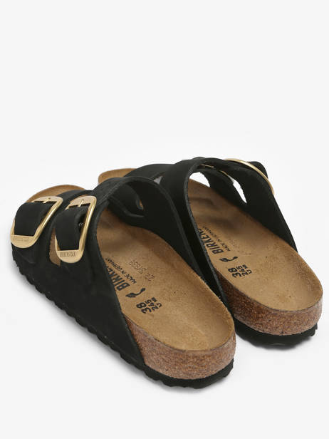 Slippers Arizona Big Buckle Uit Leder Birkenstock Zwart women 1023290 ander zicht 3
