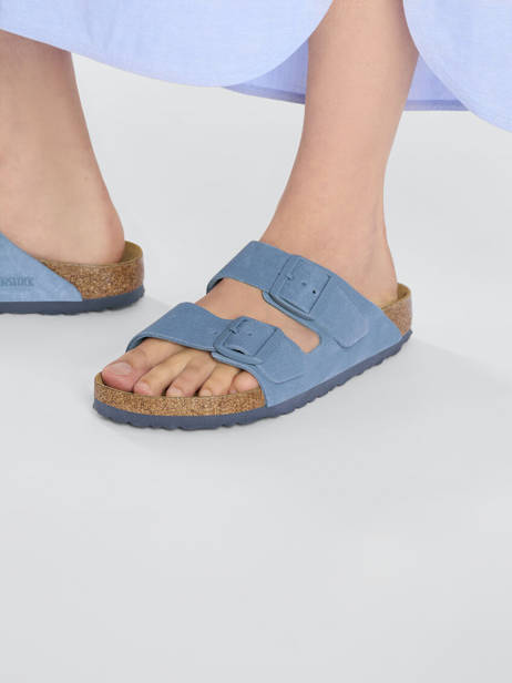 Slippers Arizona Uit Leder Birkenstock Blauw women 1026820 ander zicht 2