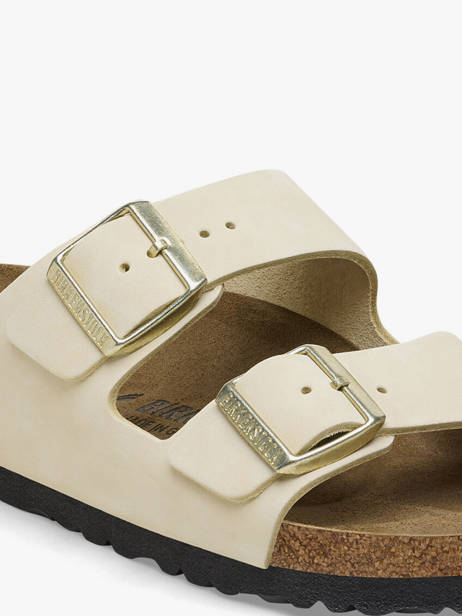 Slippers Arizona Big Buckle Uit Leder Birkenstock Beige women 1026585 ander zicht 3