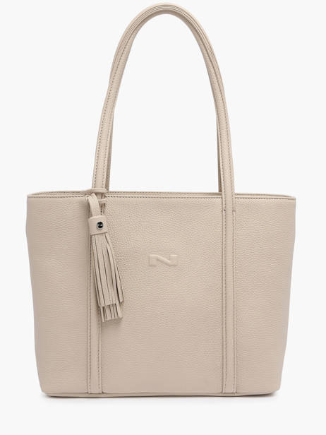 Shoppingtas Small Cabas Leder Nathan baume Beige nathan 6