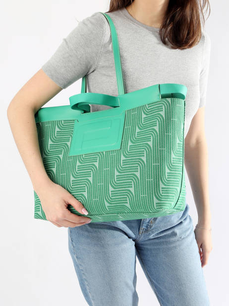 Schoudertas Camille Jacquard En Leder Lancel Groen camille A12775 ander zicht 1
