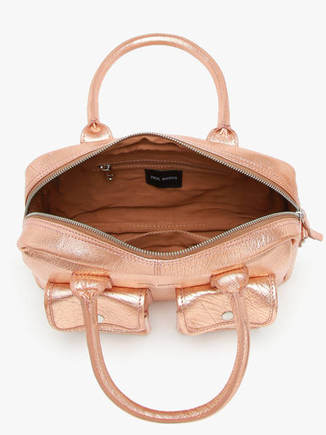 Cross Body Tas Vintage Leder Paul marius Roze vintage LEDANDYS ander zicht 3