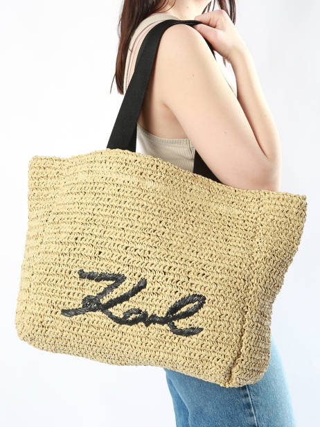 Handtas K Signature Raphia Karl lagerfeld Wit k signature 241W3064 ander zicht 1