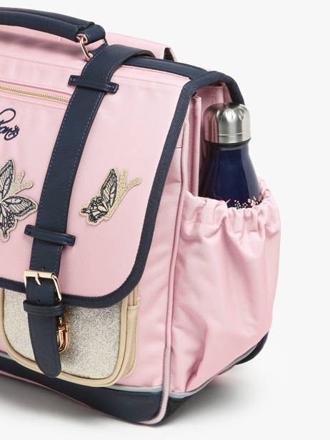 Boekentas 3 Compartimenten Cameleon Roze vintage family boulanger CA41 ander zicht 5