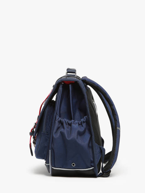 Boekentas 2 Compartimenten Cameleon Blauw vintage family boulanger CA38 ander zicht 2