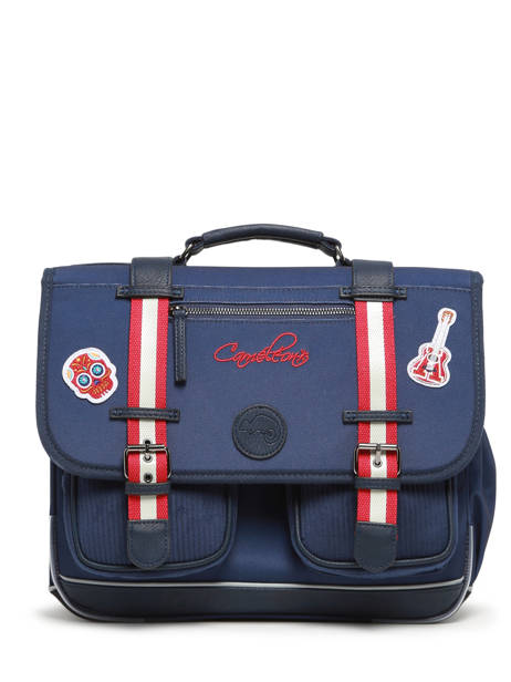Boekentas 2 Compartimenten Cameleon Blauw vintage family boulanger CA38 ander zicht 6