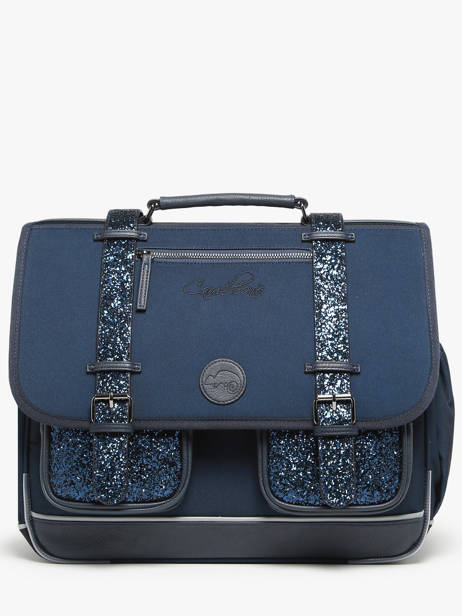 Boekentas Kinderen 3 Compartimenten Cameleon Blauw vintage fantasy CA41