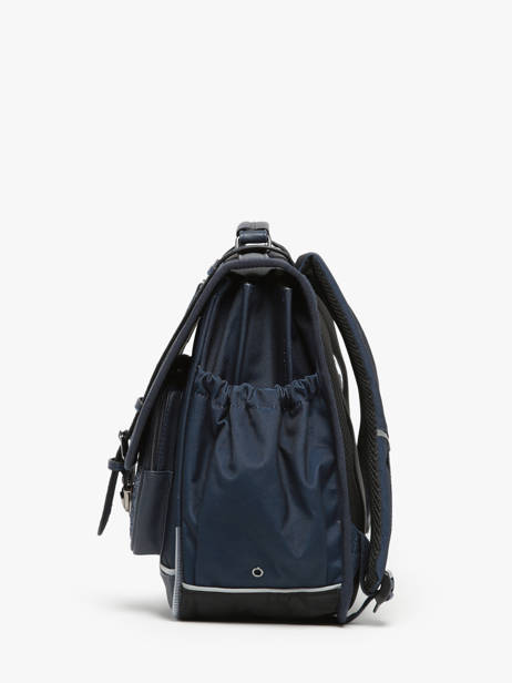 Boekentas Kinderen 3 Compartimenten Cameleon Blauw vintage fantasy CA41 ander zicht 2