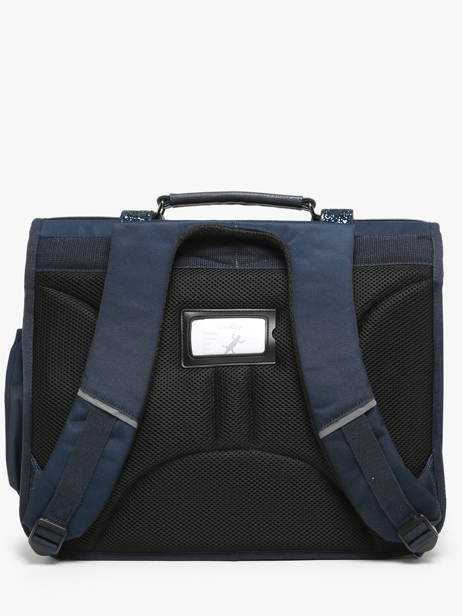 Boekentas Kinderen 3 Compartimenten Cameleon Blauw vintage fantasy CA41 ander zicht 4