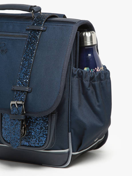 Boekentas Kinderen 3 Compartimenten Cameleon Blauw vintage fantasy CA41 ander zicht 5