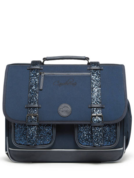 Boekentas Kinderen 3 Compartimenten Cameleon Blauw vintage fantasy CA41 ander zicht 6