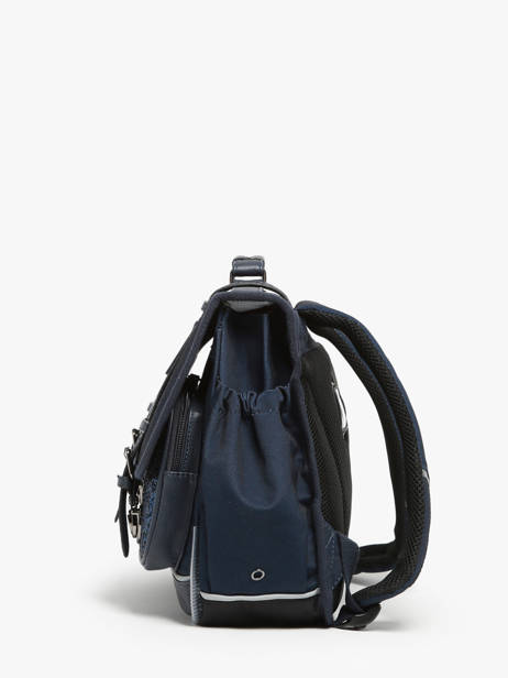 Boekentas Voor Kinderen 2 Compartimenten Cameleon Blauw vintage fantasy CA38 ander zicht 2