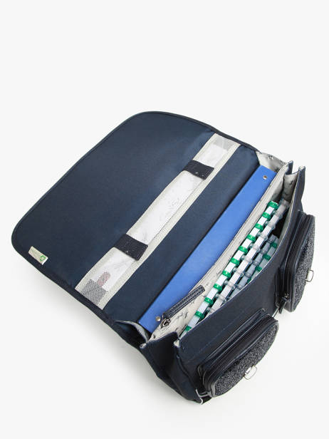 Boekentas Voor Kinderen 2 Compartimenten Cameleon Blauw vintage fantasy CA38 ander zicht 3