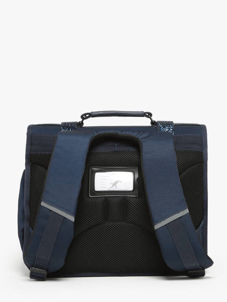 Boekentas Voor Kinderen 2 Compartimenten Cameleon Blauw vintage fantasy CA38 ander zicht 4