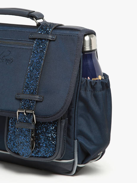 Boekentas Voor Kinderen 2 Compartimenten Cameleon Blauw vintage fantasy CA38 ander zicht 5