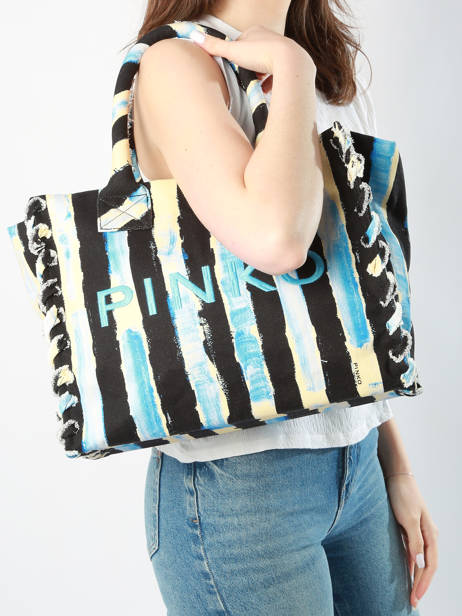 Schoudertas Logo Shopper Katoen Pinko Veelkleurig logo shopper A0PZ ander zicht 1