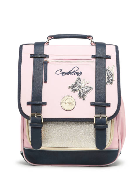 Rugzak 2 Compartimenten Cameleon Roze vintage family boulanger SD39 ander zicht 6