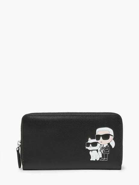Portefeuille K/ikonik 2.0 Leder Karl lagerfeld Zwart k ikonic 2.0 240W3260
