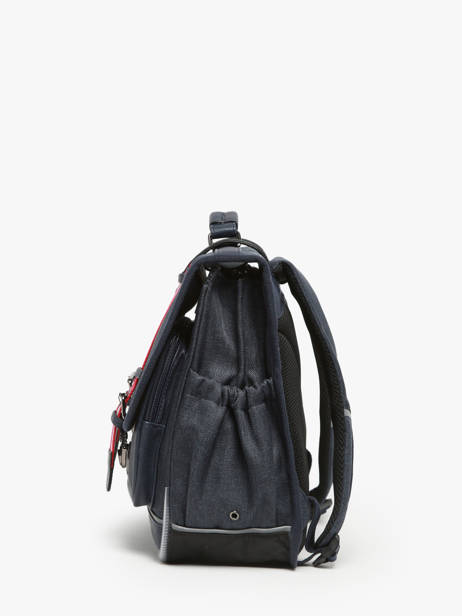 Boekentas Kinderen 2 Compartimenten Cameleon Blauw vintage urban CA38 ander zicht 2