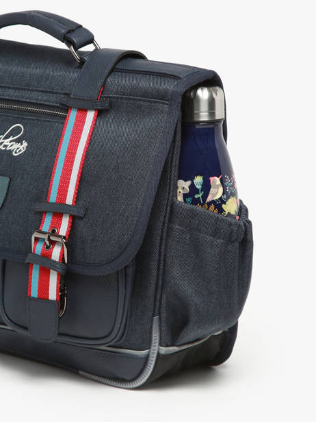 Boekentas Kinderen 2 Compartimenten Cameleon Blauw vintage urban CA38 ander zicht 5