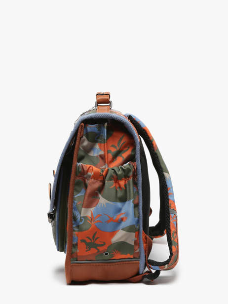 Boekentas Kind 2 Compartimenten Cameleon Veelkleurig retro CA38 ander zicht 2