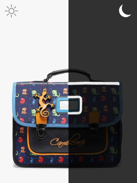 Boekentas Rétro 1 Compartiment Cameleon Veelkleurig retro CA32 ander zicht 6