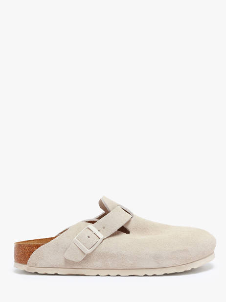 Slippers Boston Uit Leder Birkenstock Beige women 1024740