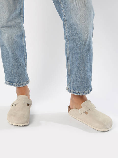 Slippers Boston Uit Leder Birkenstock Beige women 1024740 ander zicht 2