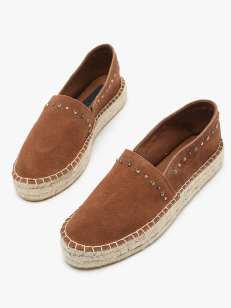 Espadrilles Uit Leder Colors of california Bruin women HCESPA10 ander zicht 2