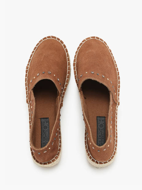 Espadrilles Uit Leder Colors of california Bruin women HCESPA10 ander zicht 3
