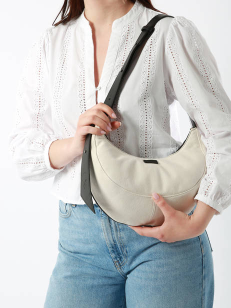 Schoudertas M Sosoomao Katoen En Leder Etrier Zwart sosoomao coton ECSC057M ander zicht 1