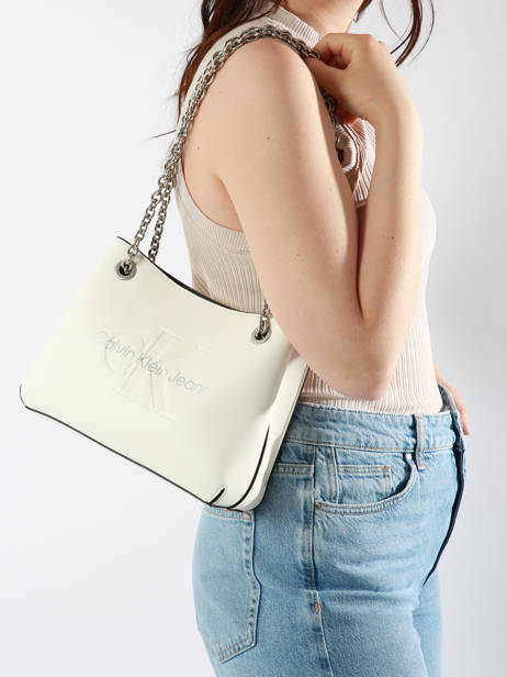 Schoudertas Sculpted Calvin klein jeans Wit sculpted K607831 ander zicht 1