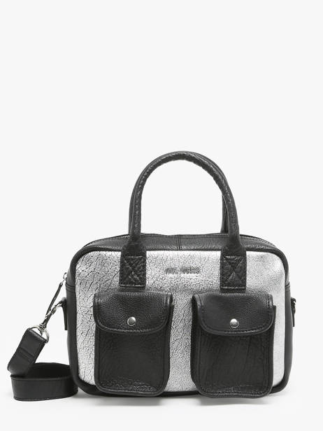 Cross Body Tas Argento Leder Paul marius Zwart argento DANDSARG