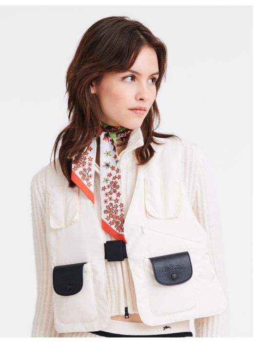 Longchamp Soie unie Foulard Oranje