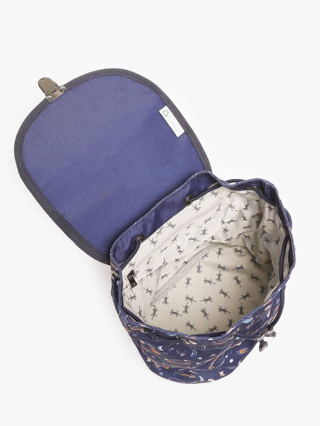 Rugzak Rétro 1 Compartiment Cameleon Blauw retro SD25 ander zicht 3