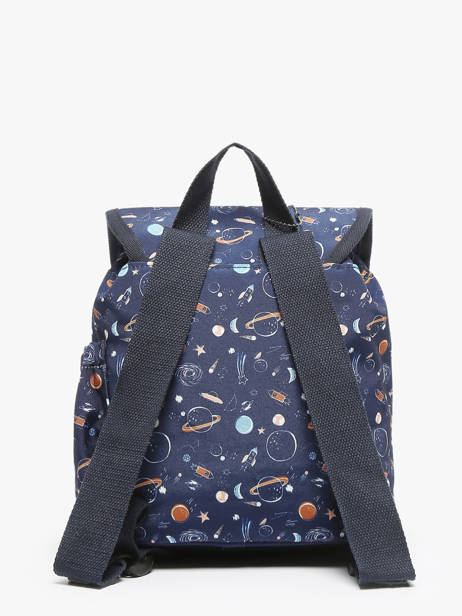 Rugzak Rétro 1 Compartiment Cameleon Blauw retro SD25 ander zicht 4