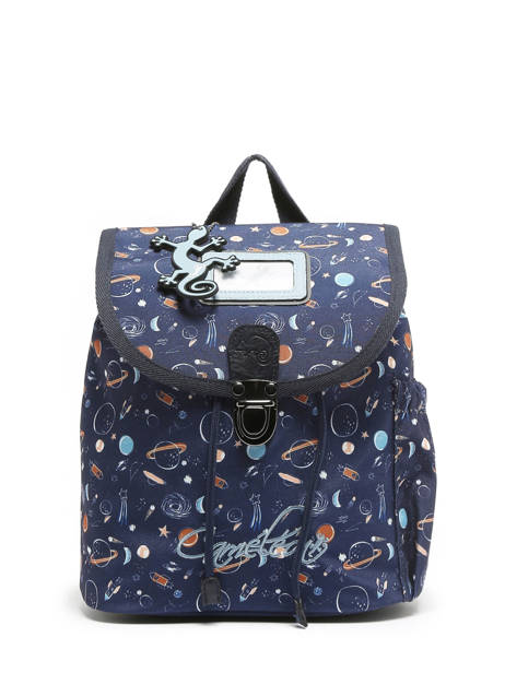 Rugzak Rétro 1 Compartiment Cameleon Blauw retro SD25 ander zicht 6