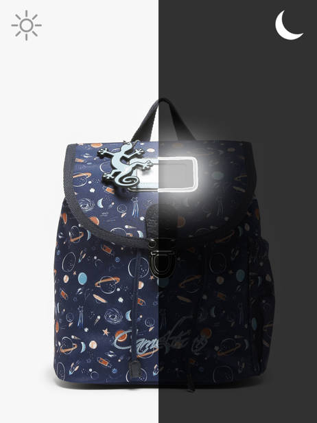 Rugzak Rétro 1 Compartiment Cameleon Blauw retro SD25 ander zicht 7