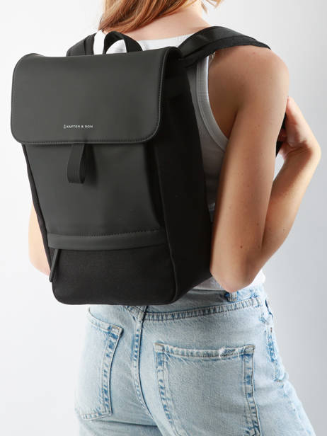 Rugzak 1 Compartiment Kapten and son Zwart backpack S ander zicht 1