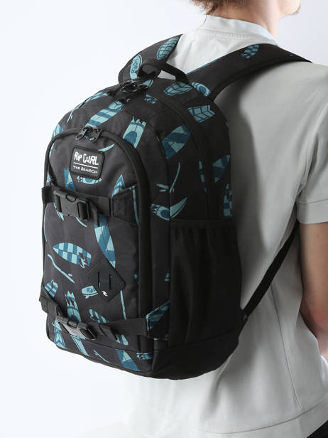 Rugzak 2 Compartimenten Rip curl Zwart bts 14QMBA ander zicht 1