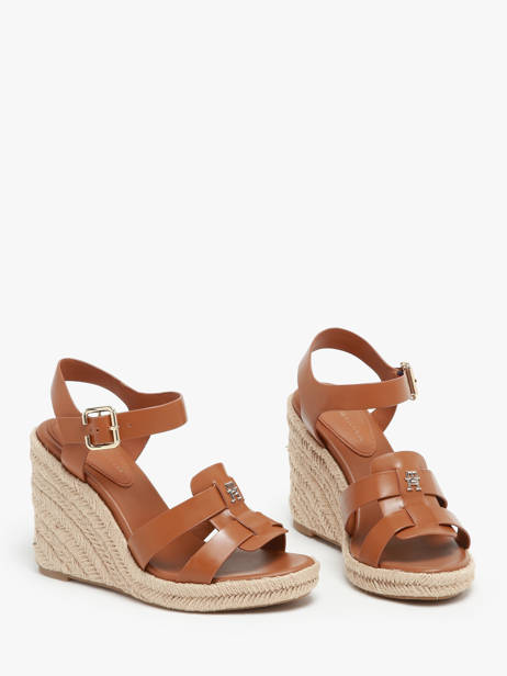 Sandalen Met Platformzool Uit Leder Tommy hilfiger Bruin women 7925GQS ander zicht 1