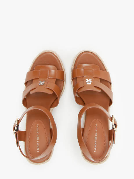 Sandalen Met Platformzool Uit Leder Tommy hilfiger Bruin women 7925GQS ander zicht 3