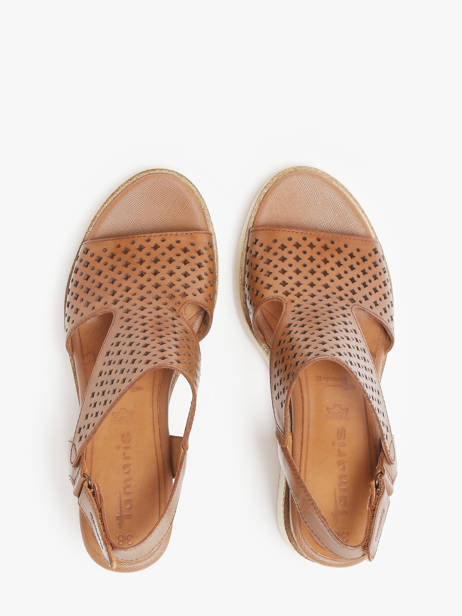 Sandalen Met Sleehak Uit Leder Tamaris Bruin women 42 ander zicht 3