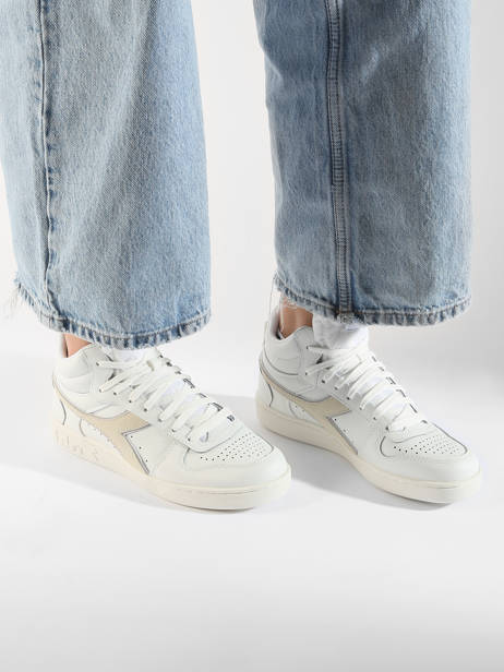 Sneakers Magic Demi Cut Uit Leder Diadora Wit unisex 179567 ander zicht 1