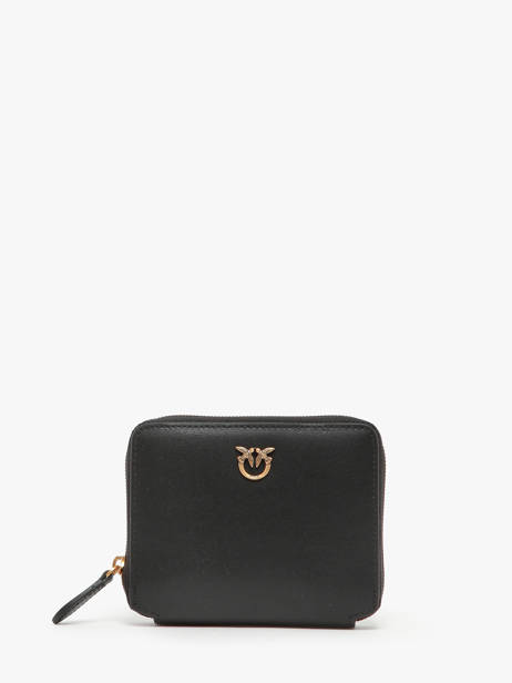 Portefeuille Leder Pinko Zwart love bag icon A0F1